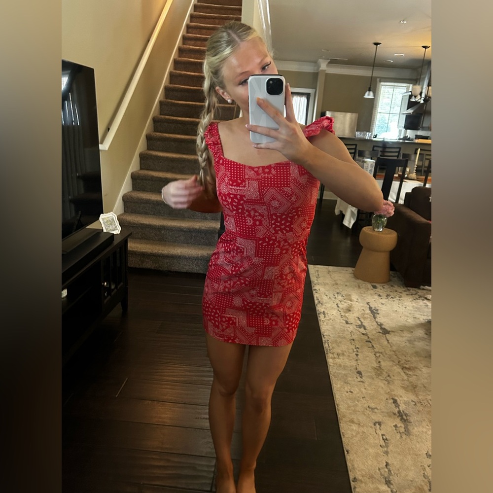 Red Bandana Women's Mini Dress